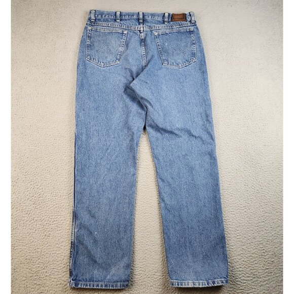 Wrangler Jeans Mens 38x32 Regular Denim Rugged Faded Stonewashed Workwear Pants - Picture 12 of 13
